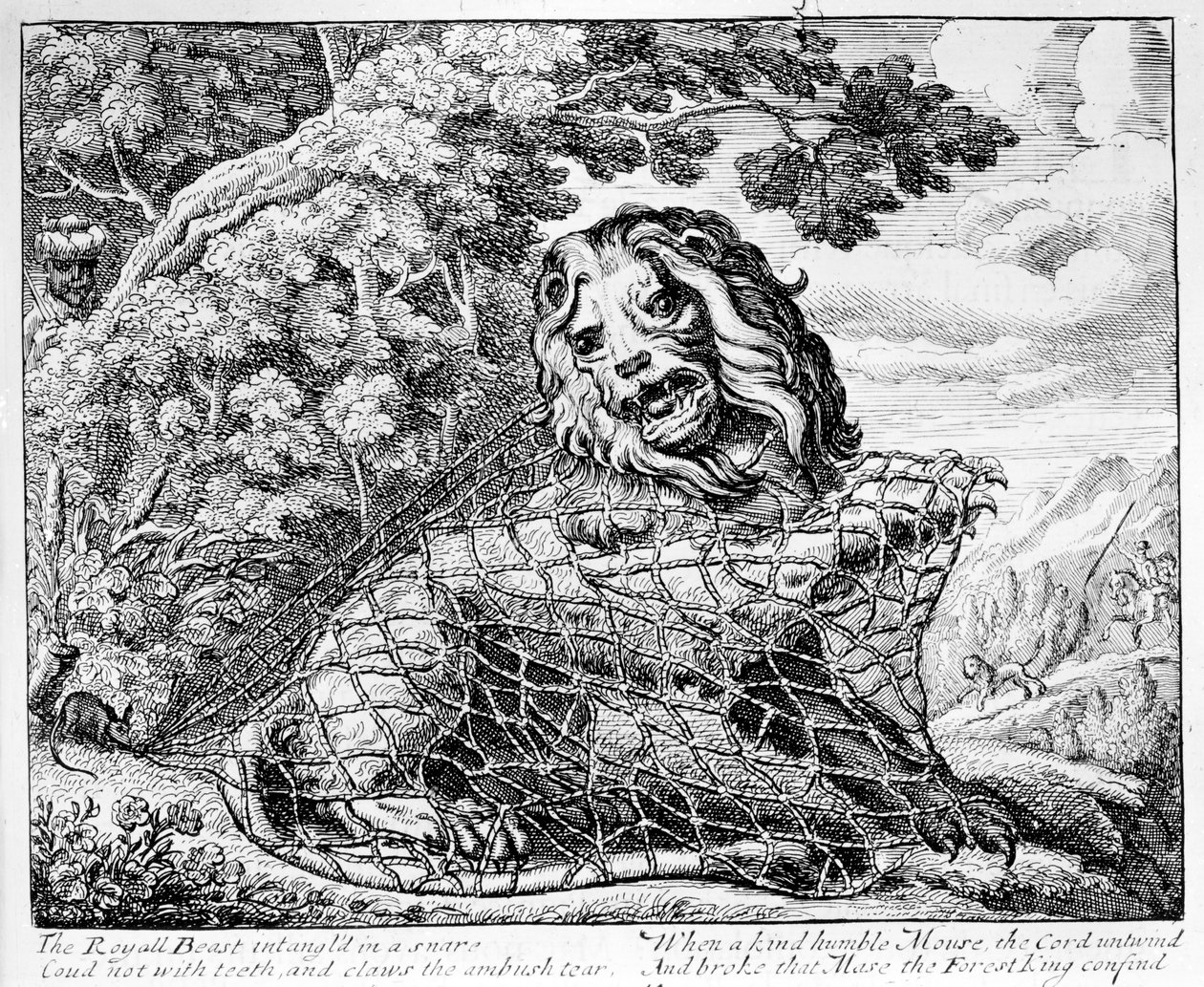 El león y el ratón, ilustración de 