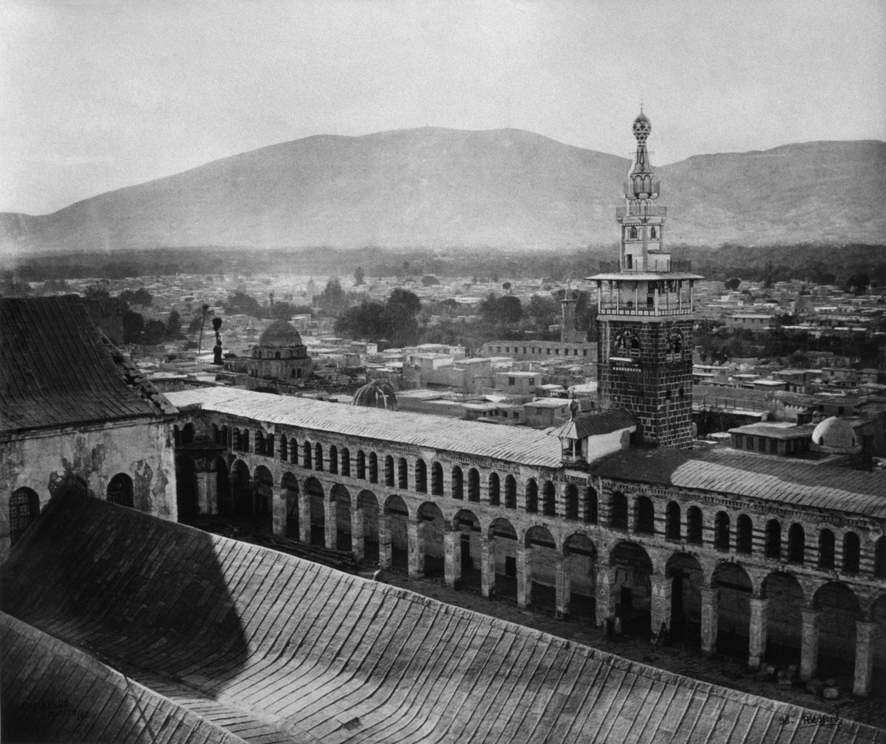 Vista exterior, Mezquita Omeya, Damasco, Siria, 1862 de Francis Bedford