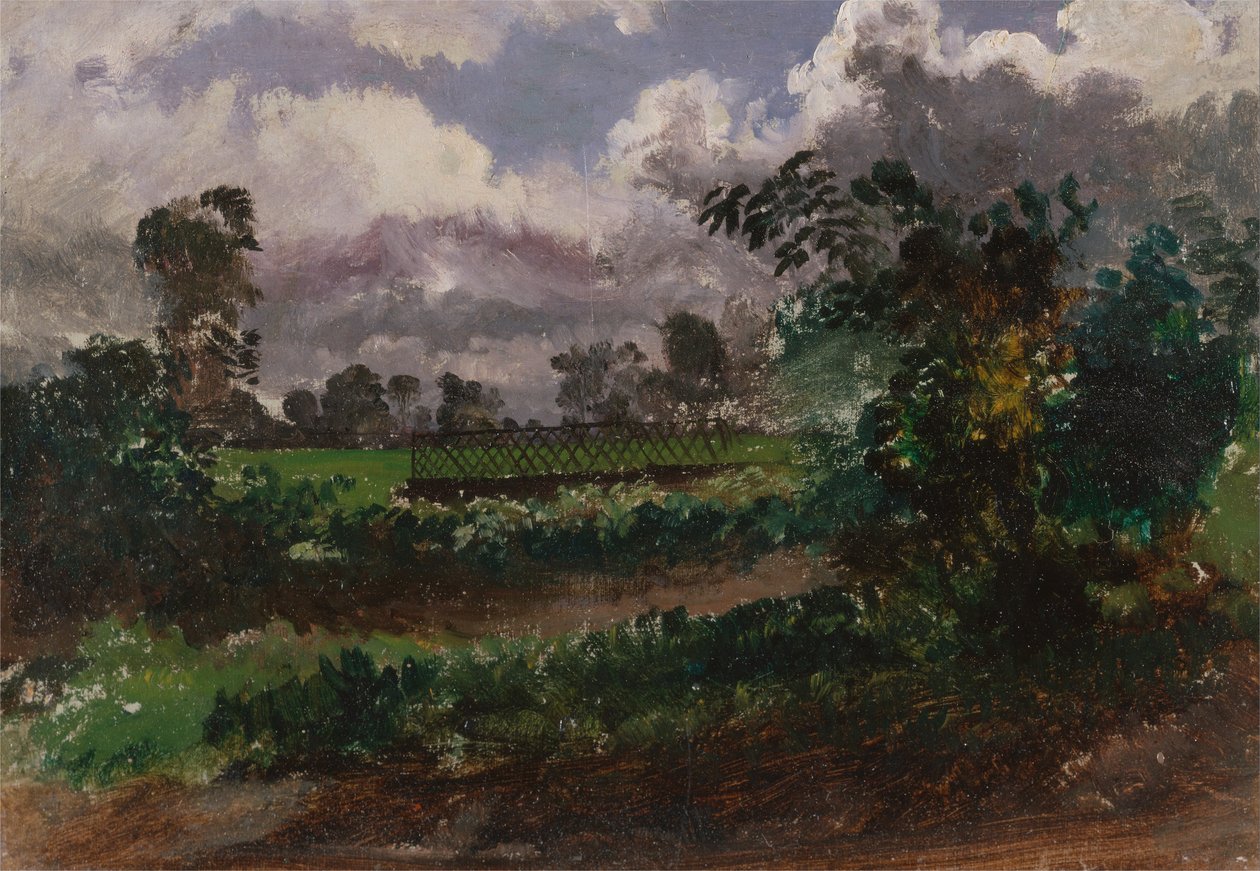 Vista del jardín del artista desde su casa en Exmouth, Devonshire de Francis Danby