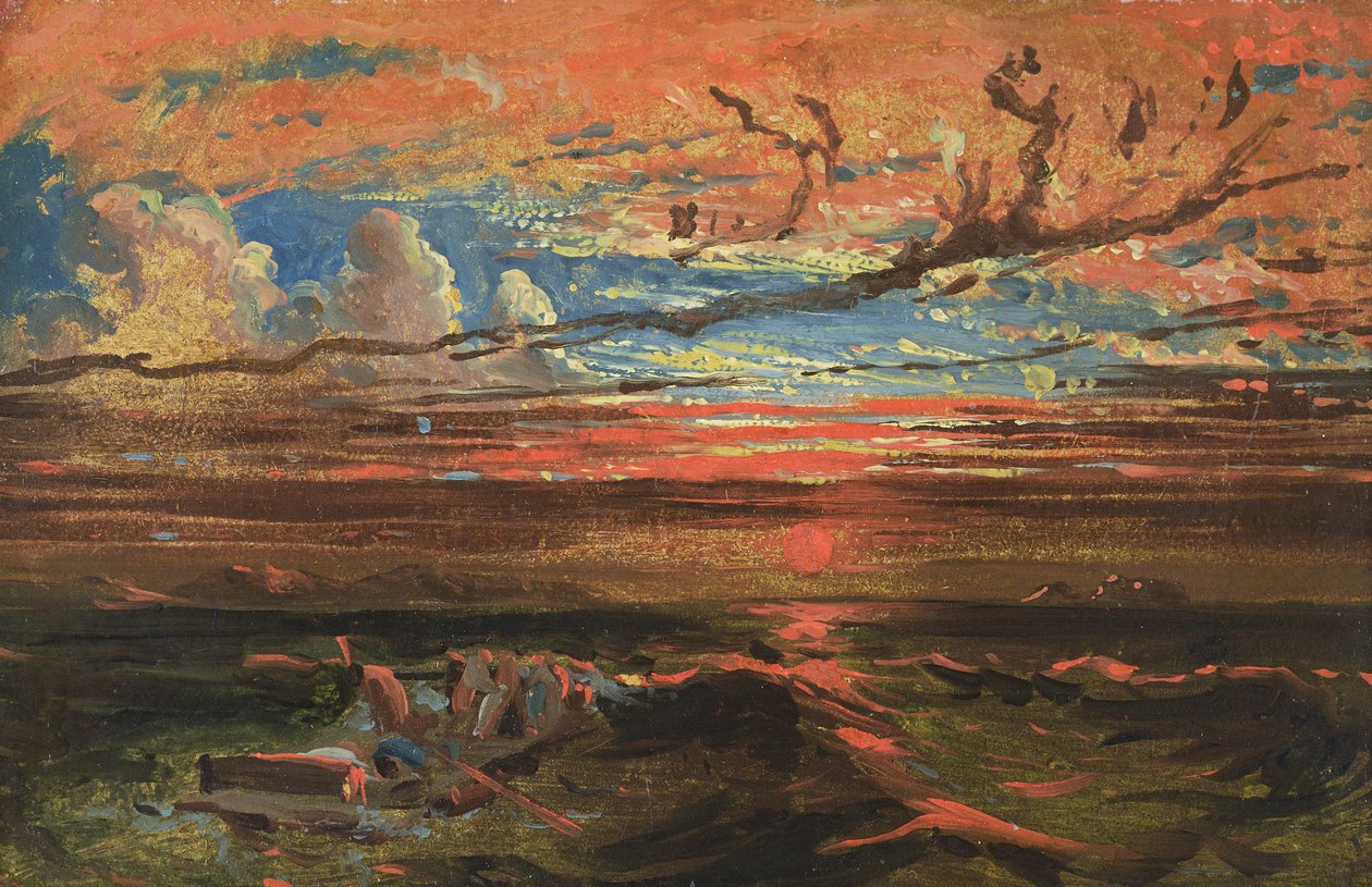 Atardecer en el mar después de una tormenta de Francis Danby