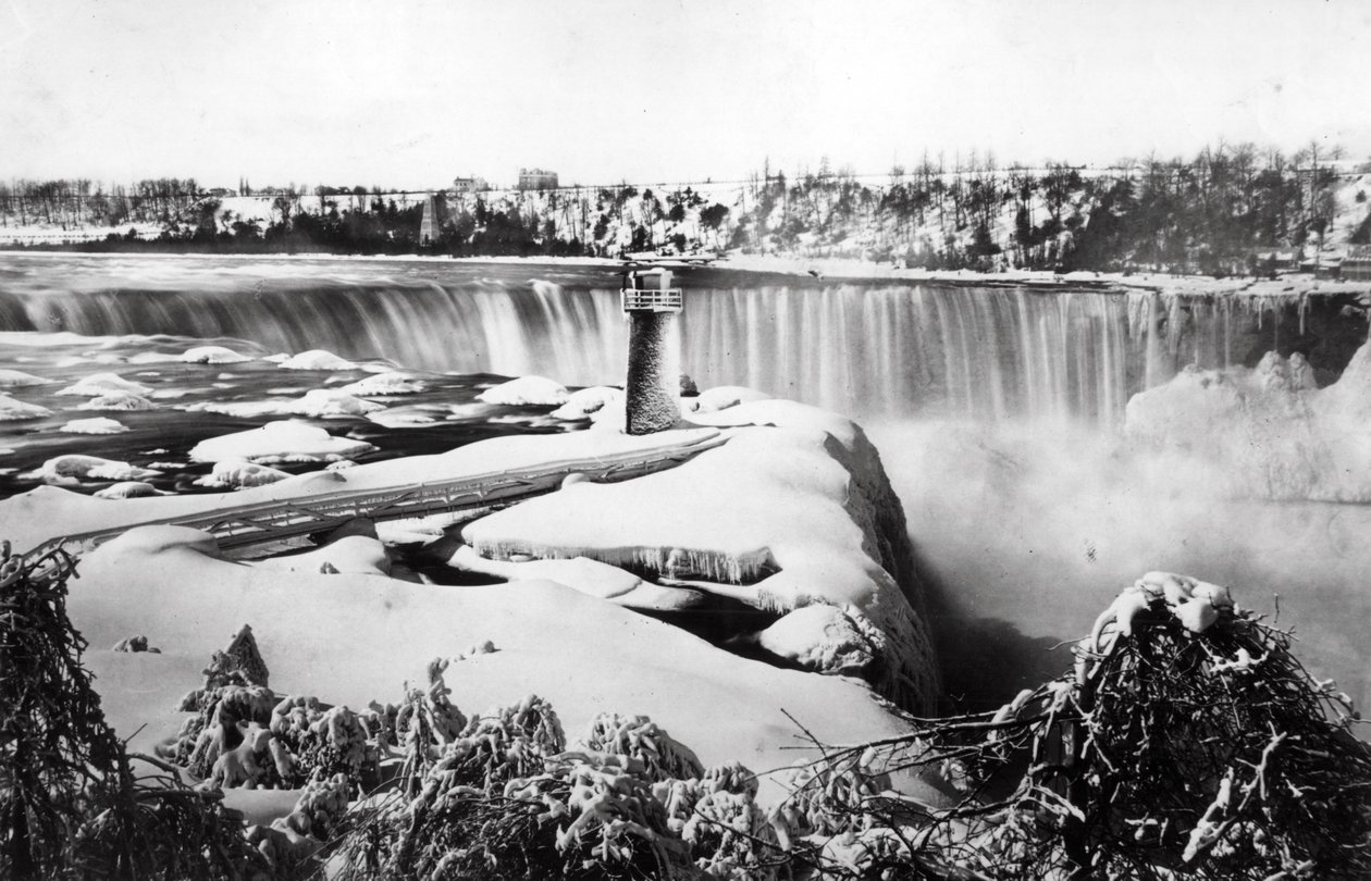 Cataratas del Niágara en la nieve, c.1850-70 de Francis Frith