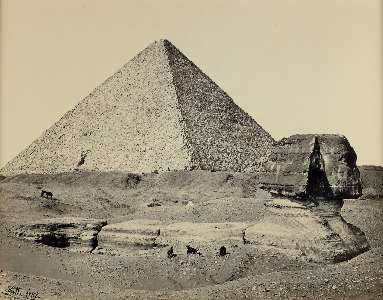 La Gran Pirámide y la Gran Esfinge, Egipto de Francis Frith