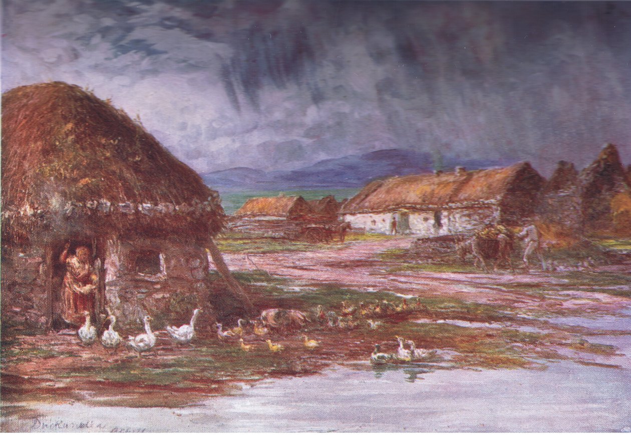 Un pueblo en Achill, de Vistazos a Muchos Países: Irlanda publicado por Adams & Charles, 1909 de Francis S. Walker