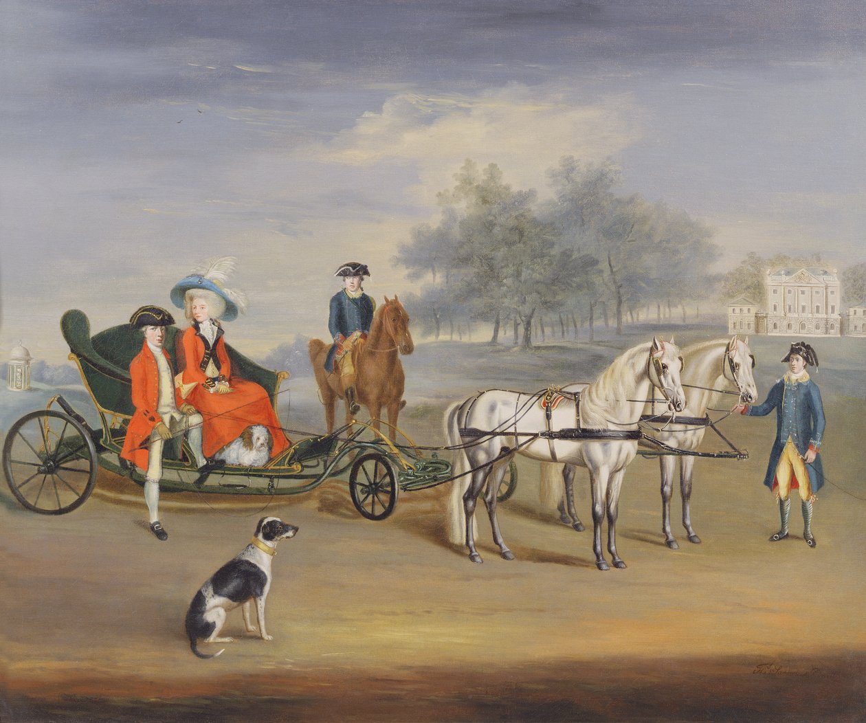 Edward Stratford, 2º Conde de Aldborough, y su esposa, Anne Elizabeth, en los jardines de Stratford Lodge, Baltinglass, Condado de Wicklow, Irlanda de J. Francis Sartorius