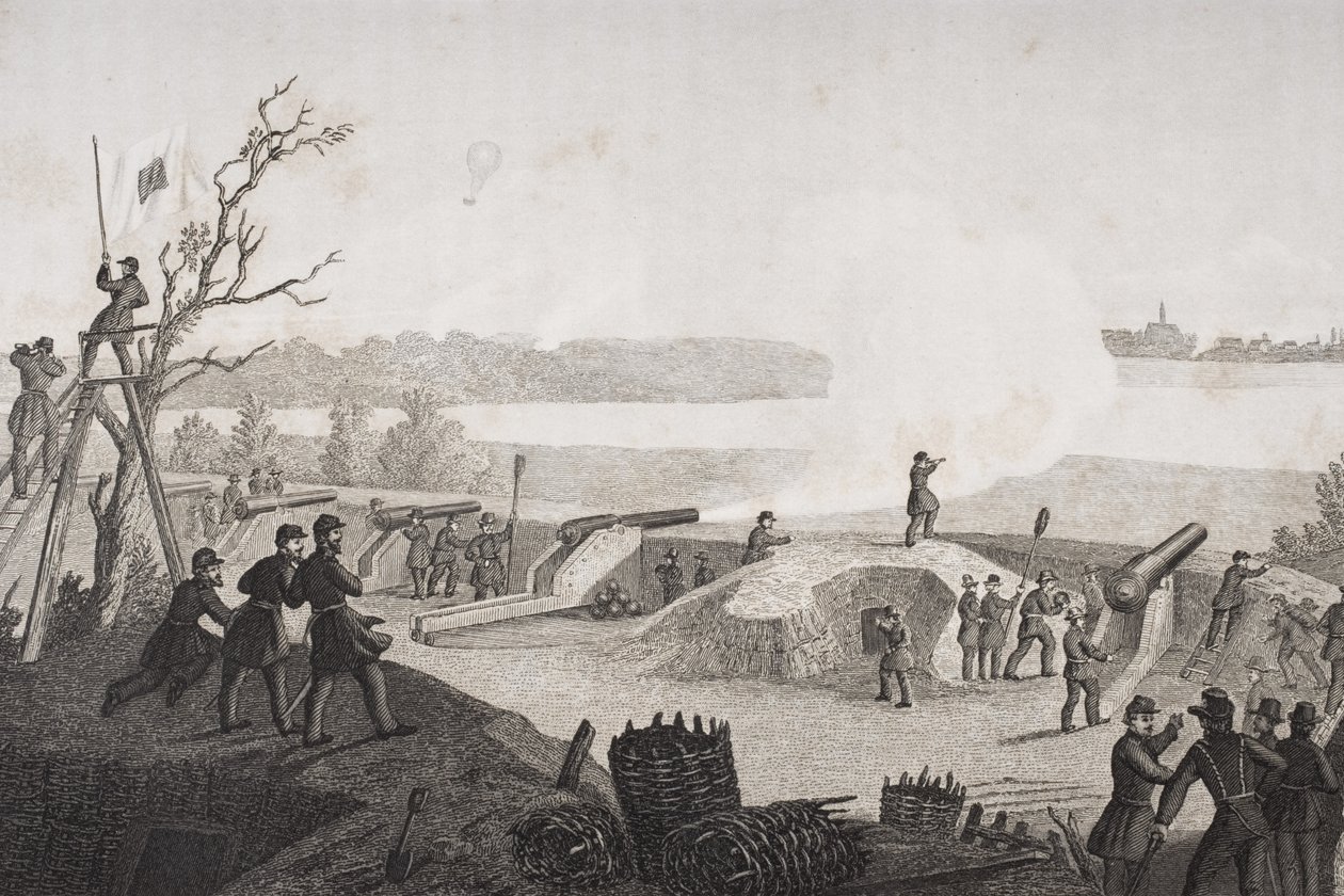 El sitio de Yorktown, Virginia durante la Guerra Civil Americana de Francis Schell