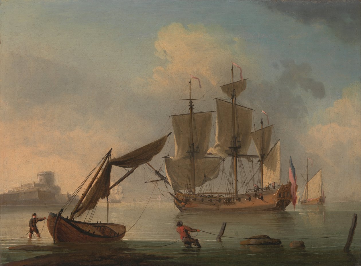 Un Sloop Inglés Calma cerca de la Costa de Francis Swaine