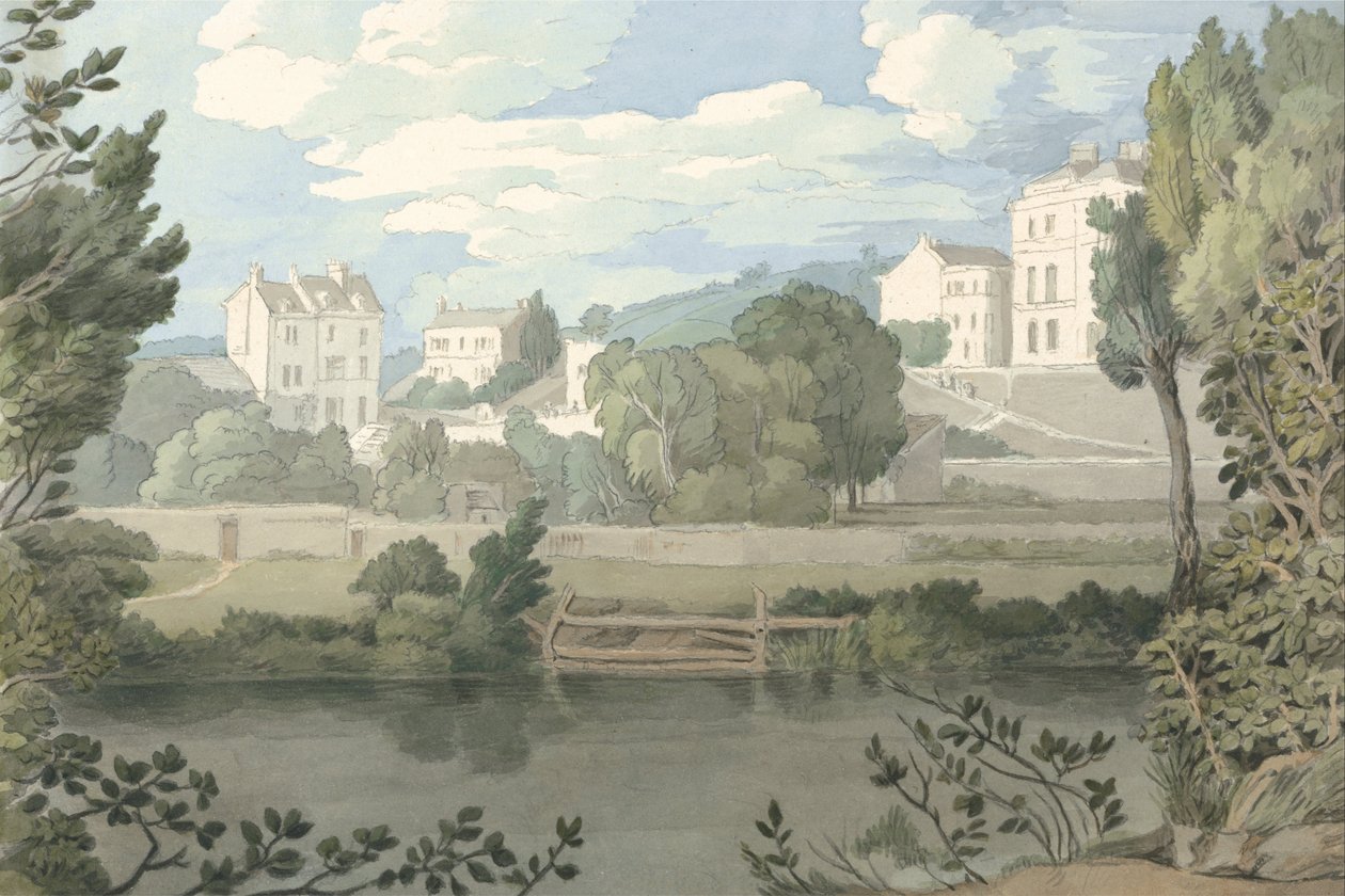 Casas cerca de Plymouth de Francis Towne