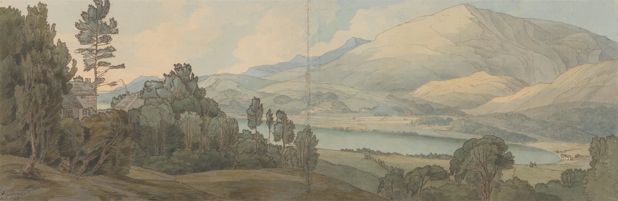 Vista del lago Coniston, Lancashire de Francis Towne