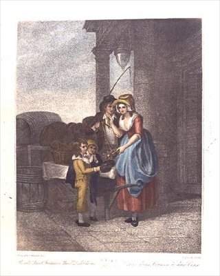 Redondas y Sonoras, Cinco Peniques la Libra de Cerezas Duke, Placa 8 de los "Gritos de Londres" de Francis (after) Wheatley