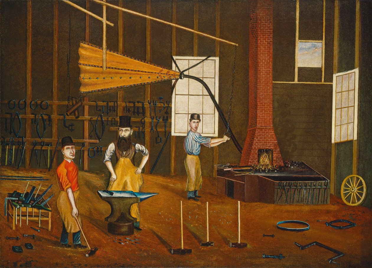 Taller de herrería, c. 1880 de Francis A. Beckett