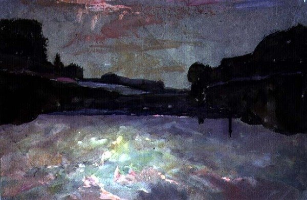 Río al atardecer de Francis Abel William Taylor Armstrong