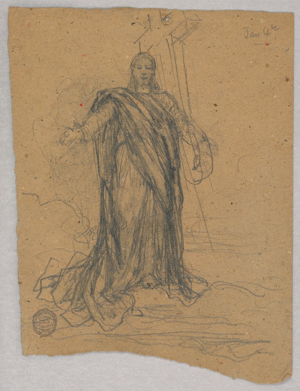 Boceto para figura central en la Ascensión de Francis Augustus Lathrop