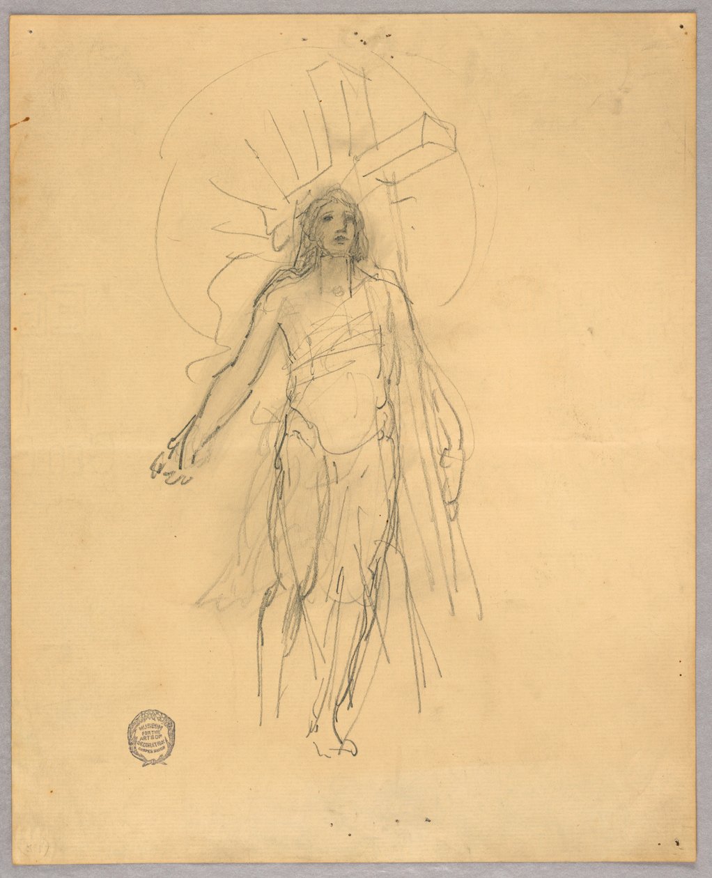 Boceto para la figura central en la Ascensión de Francis Augustus Lathrop