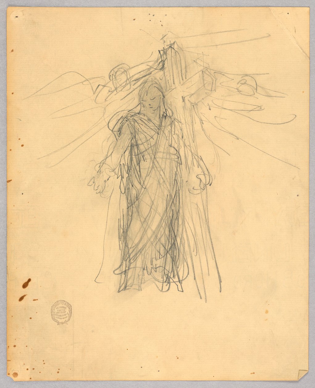 Boceto para la figura central en la Ascensión de Francis Augustus Lathrop