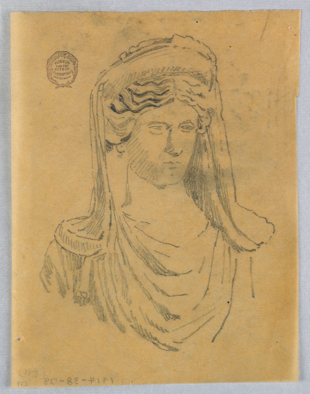 Boceto de busto de una mujer de Francis Augustus Lathrop
