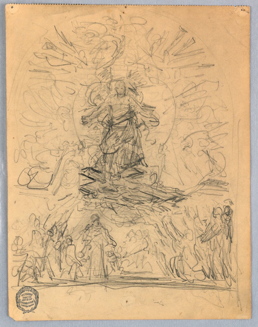 Boceto de figura en una cruz de Francis Augustus Lathrop