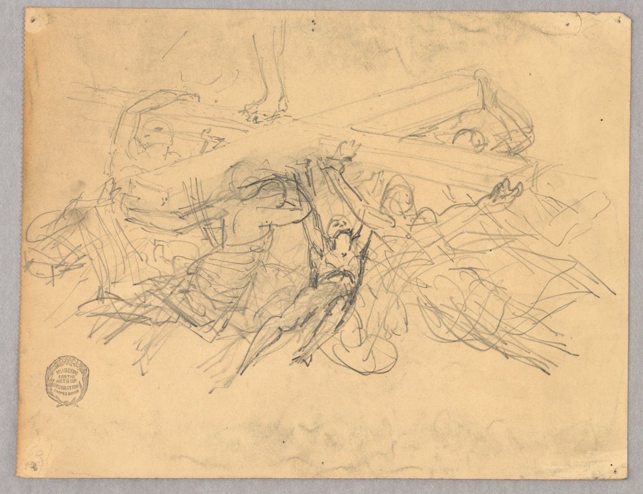 Boceto de Figuras Portando una Cruz de Francis Augustus Lathrop
