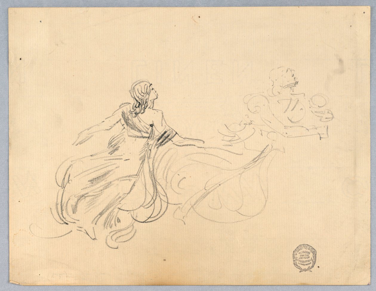 Boceto de Dos Figuras Femeninas de Francis Augustus Lathrop