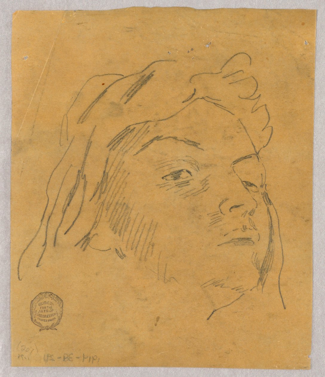 Boceto de una cabeza de Francis Augustus Lathrop