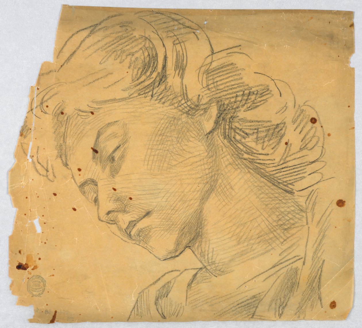 Boceto de la cabeza de una mujer de Francis Augustus Lathrop