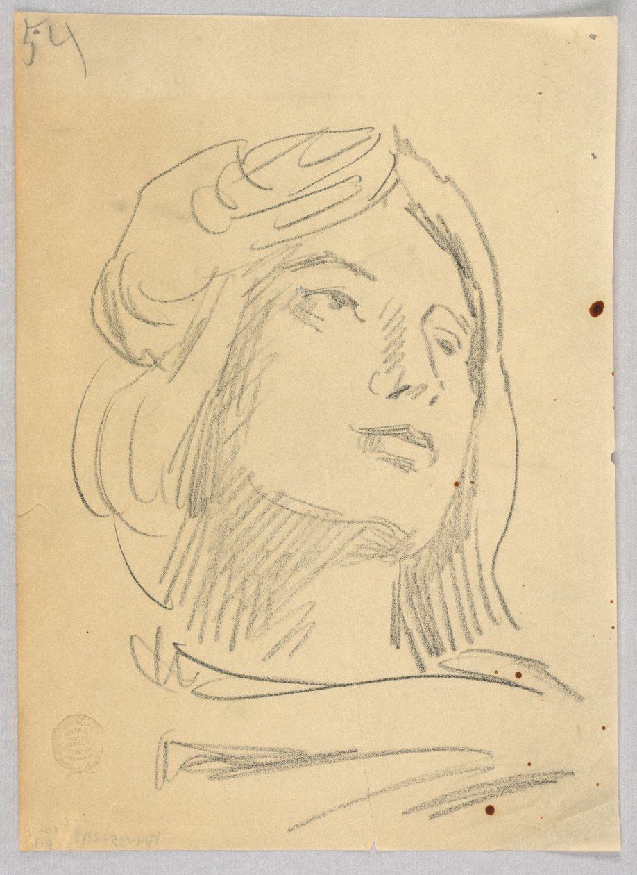 Boceto de la cabeza de una mujer de Francis Augustus Lathrop