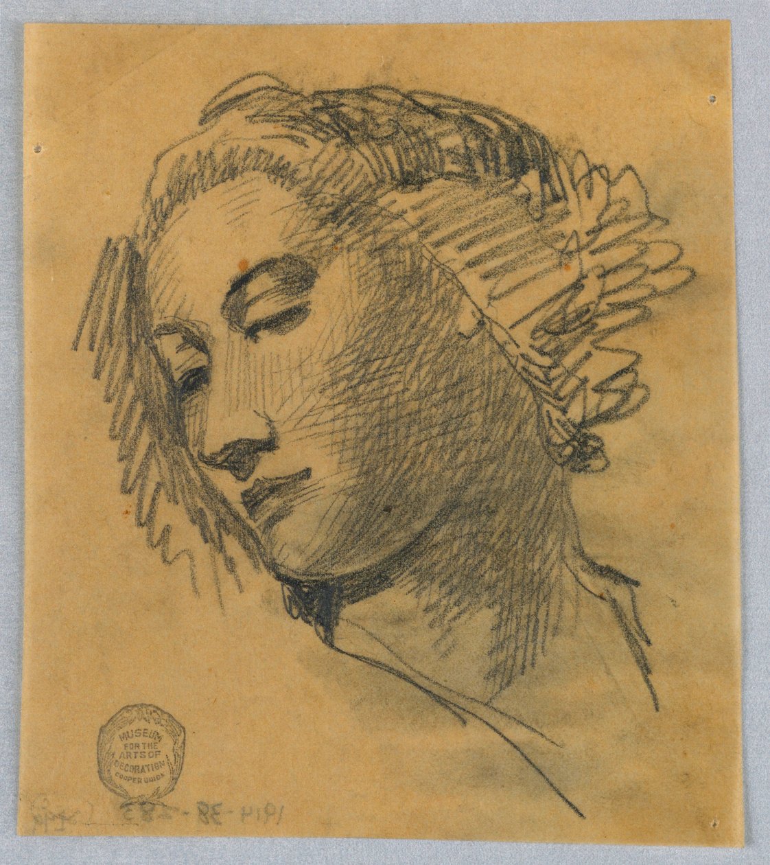 Boceto de la cabeza de una mujer de Francis Augustus Lathrop