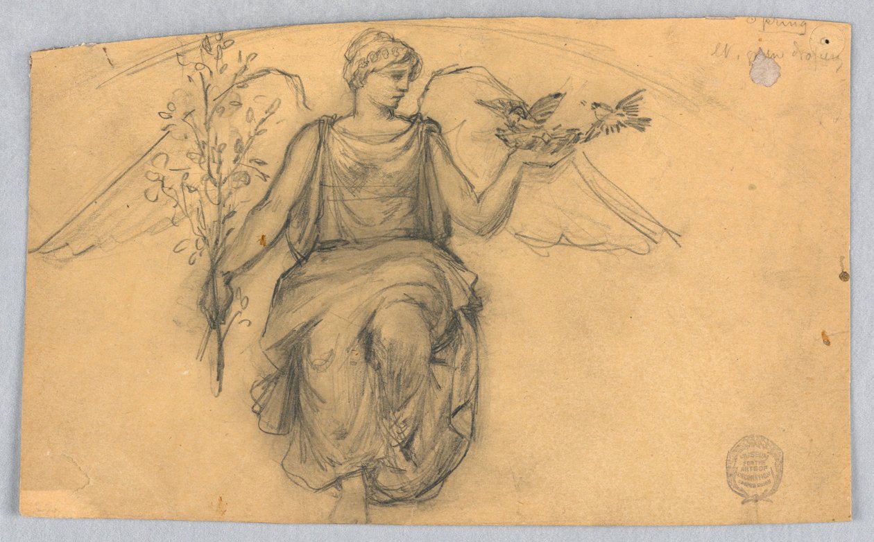 Primavera, boceto de figura alada de Francis Augustus Lathrop
