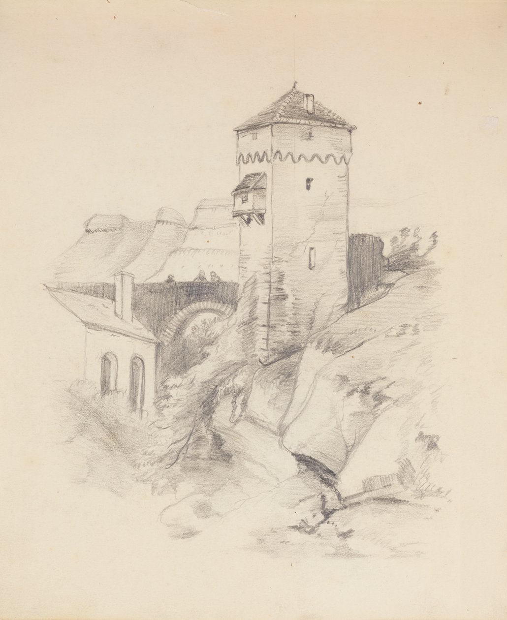 Torre en un pueblo de Francis Augustus Lathrop
