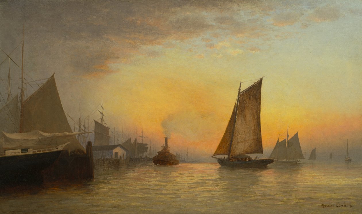 Puerto de Nueva York, N.Y., 1880 de Francis Augustus Silva