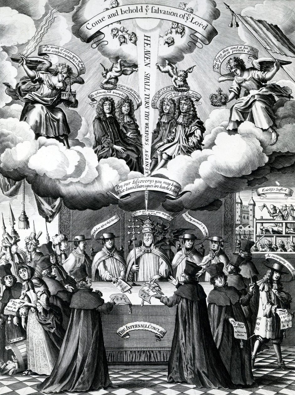 Los Felices Instrumentos de la Preservación de Inglaterra, publicado por Benjamin Combe después de Francis Barlow, abril de 1681 de Francis Barlow