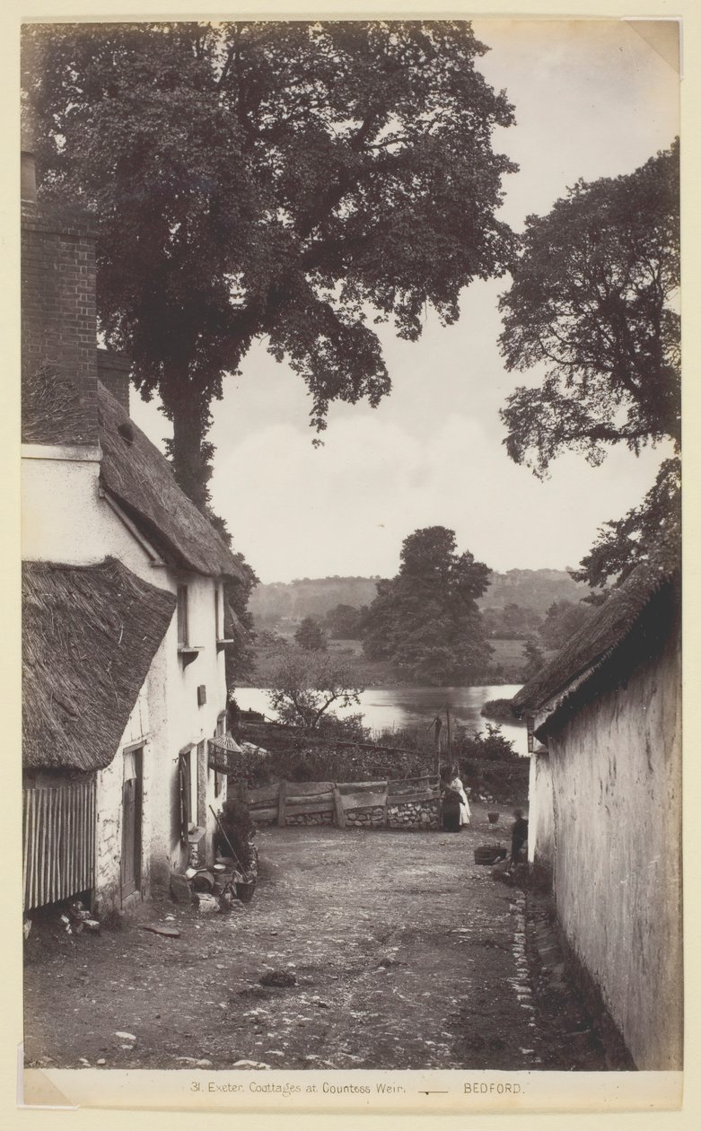 31. Exeter, cabañas en Countess Weir, 1860-94 de Francis Bedford