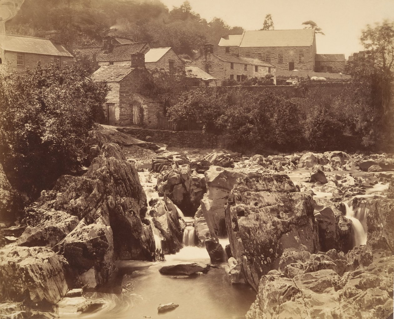 En Pont y pair, Bettws-y-Coed, Gales del Norte, 1856 de Francis Bedford