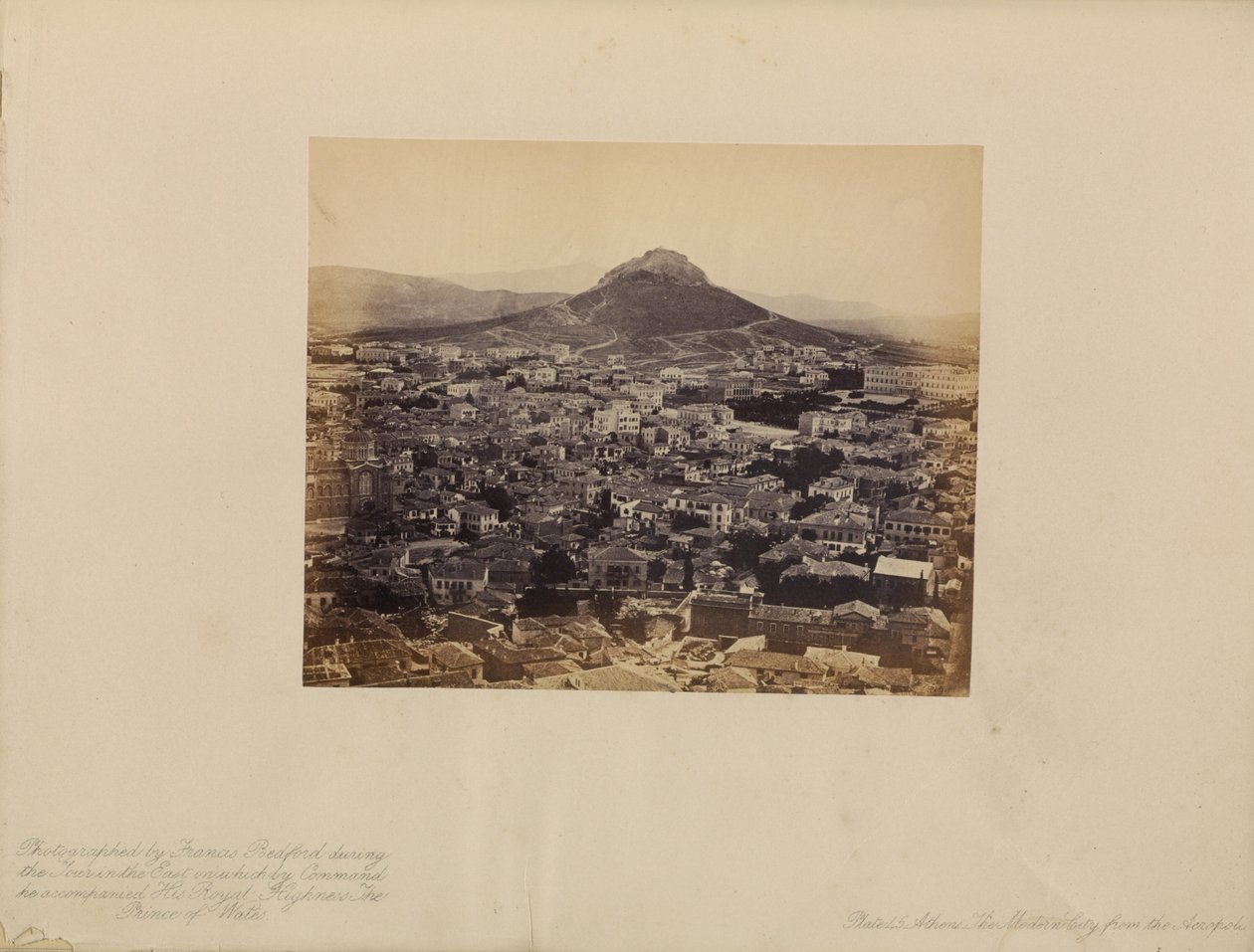 Atenas - La ciudad moderna desde la Acrópolis de Francis Bedford