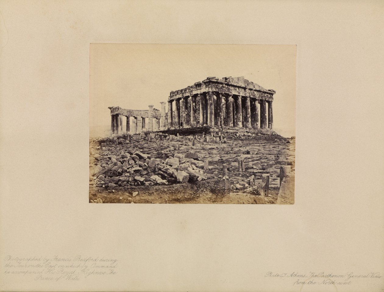 Atenas - El Partenón, vista general desde el noroeste de Francis Bedford