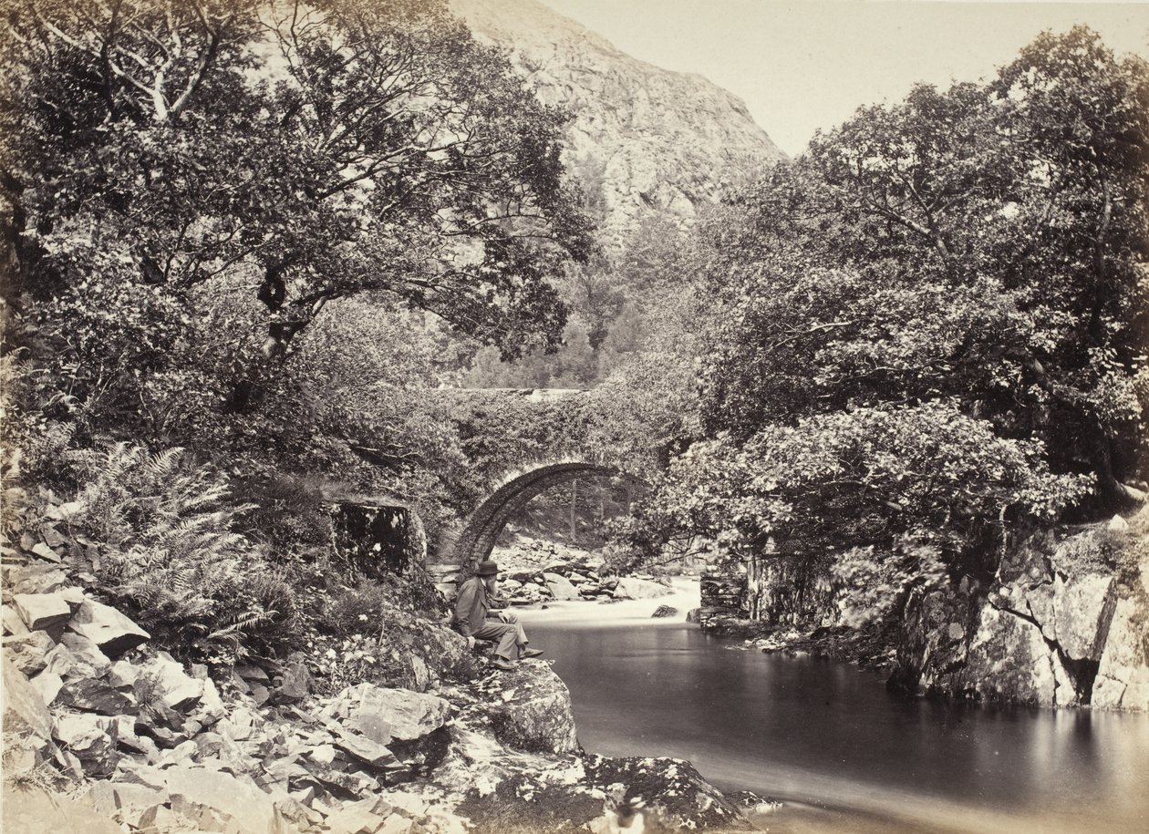 Beddgelert, Pont Aberglaslyn, desde debajo del puente, n.º 2. (517) de Francis Bedford