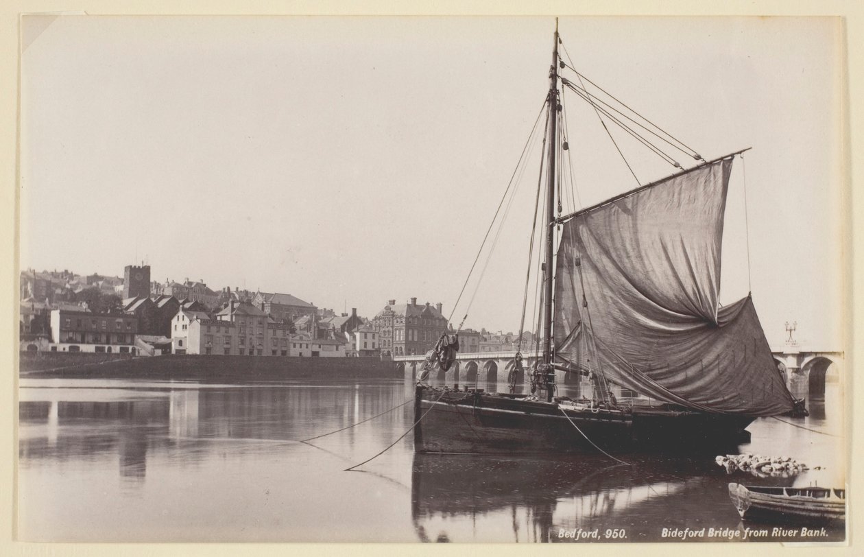 Puente de Bideford desde la orilla del río de Francis Bedford