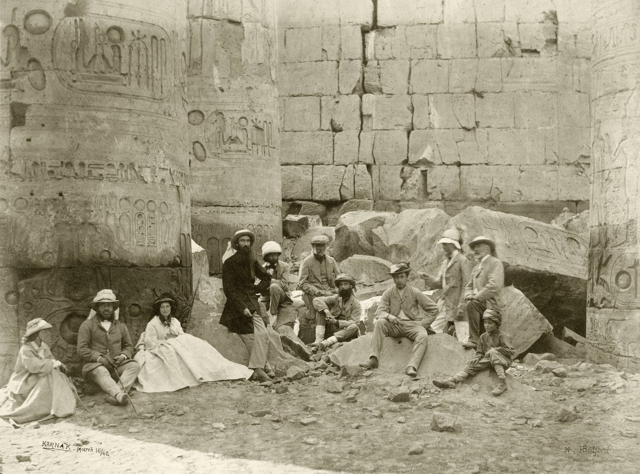 Fiesta del Príncipe de Gales en el Templo de Karnak, 1862 de Francis Bedford