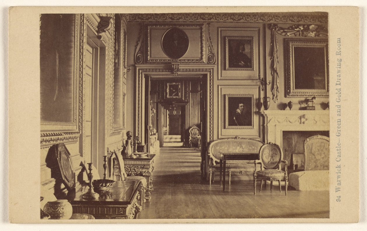 Castillo de Warwick - Salón verde y dorado de Francis Bedford
