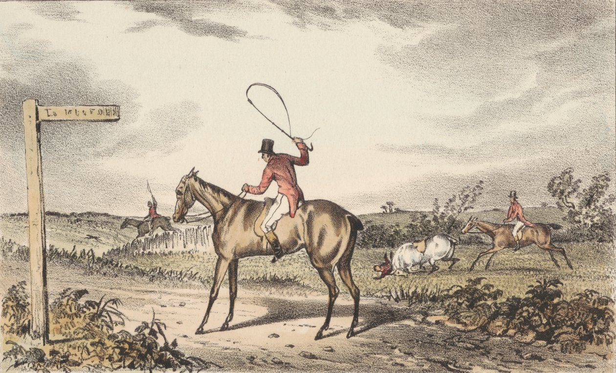[Conjunto de doce "Ilustraciones / de Turner / a Nimrod / sobre la condición / de los cazadores", suplemento a la edición de C. J. Apperley de 1834. de Francis Calcraft Turner