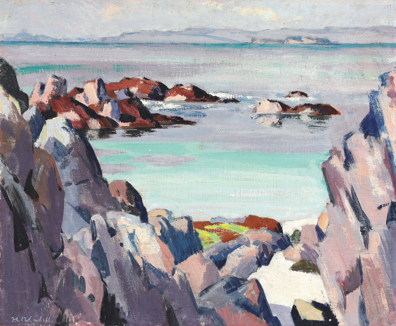 Staffa y Rhum desde Iona de Francis Campbell Boileau Cadell