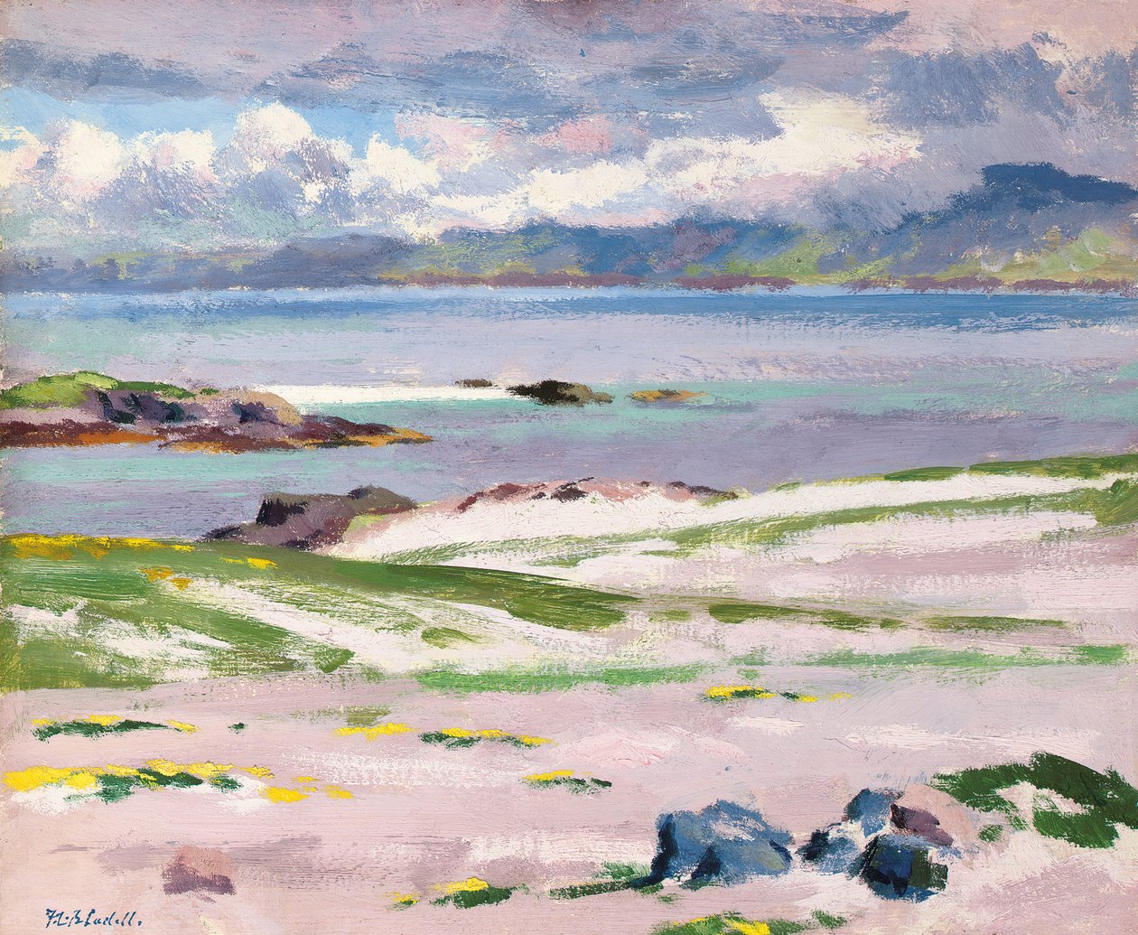 Hacia Mull desde Choc Ard Anraidh, Iona, c.1928 de Francis Campbell Boileau Cadell