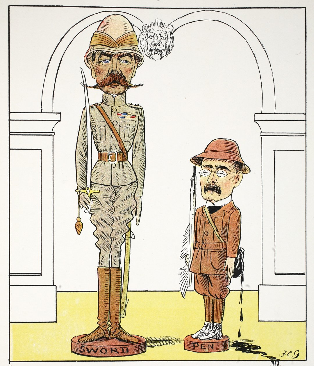 K, k, ilustración de El alfabeto de Struwwelpeter, verso de Harold Begbie (1871-1929) de Francis Carruthers Gould