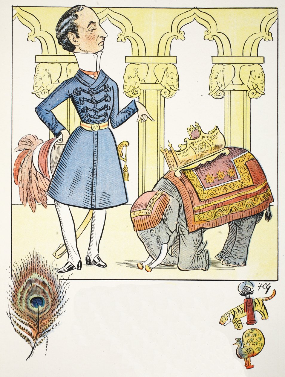 Oda de V, ilustración de El Alfabeto de Struwwelpeter, verso de Harold Begbie (1871-1929) de Francis Carruthers Gould
