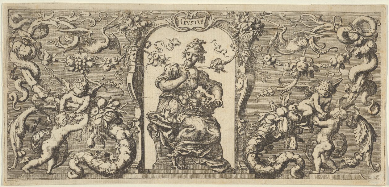 Gusto Gustus, de Quinque Sensuum Cinco Sentidos, ca. 1655 de Francis Cleyn