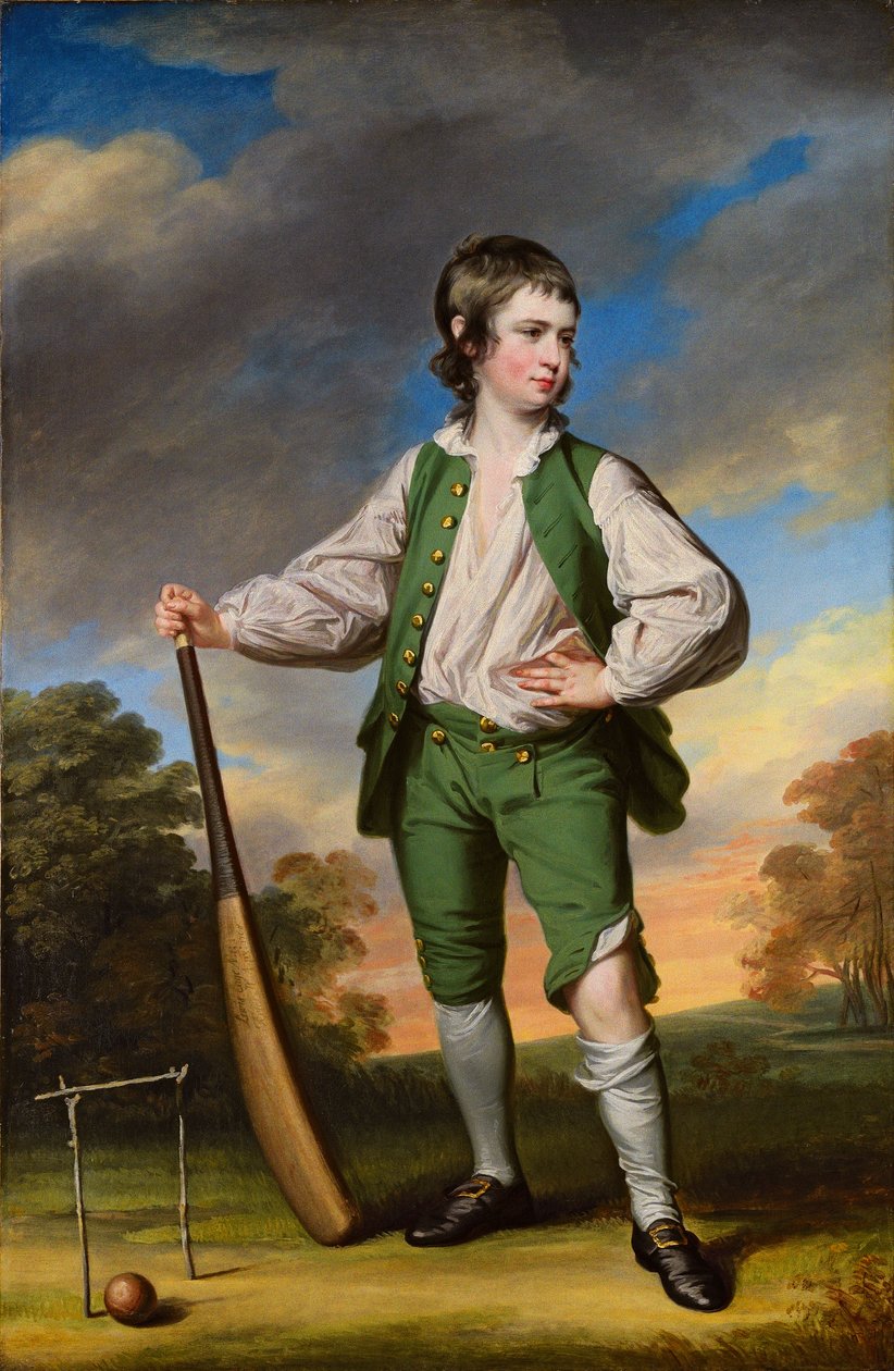 El joven jugador de críquet - Retrato de Lewis Cage de Francis Cotes