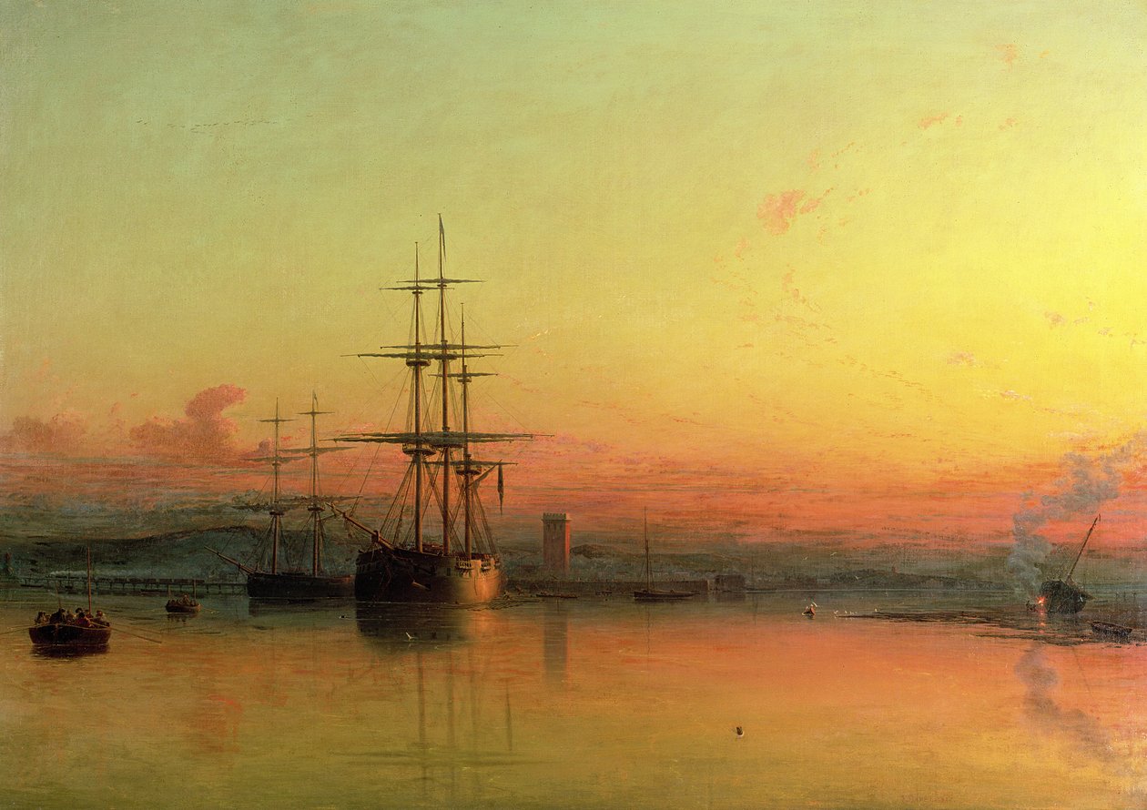 Calma chicha - Puesta de sol en la ensenada de Exmouth de Francis Danby