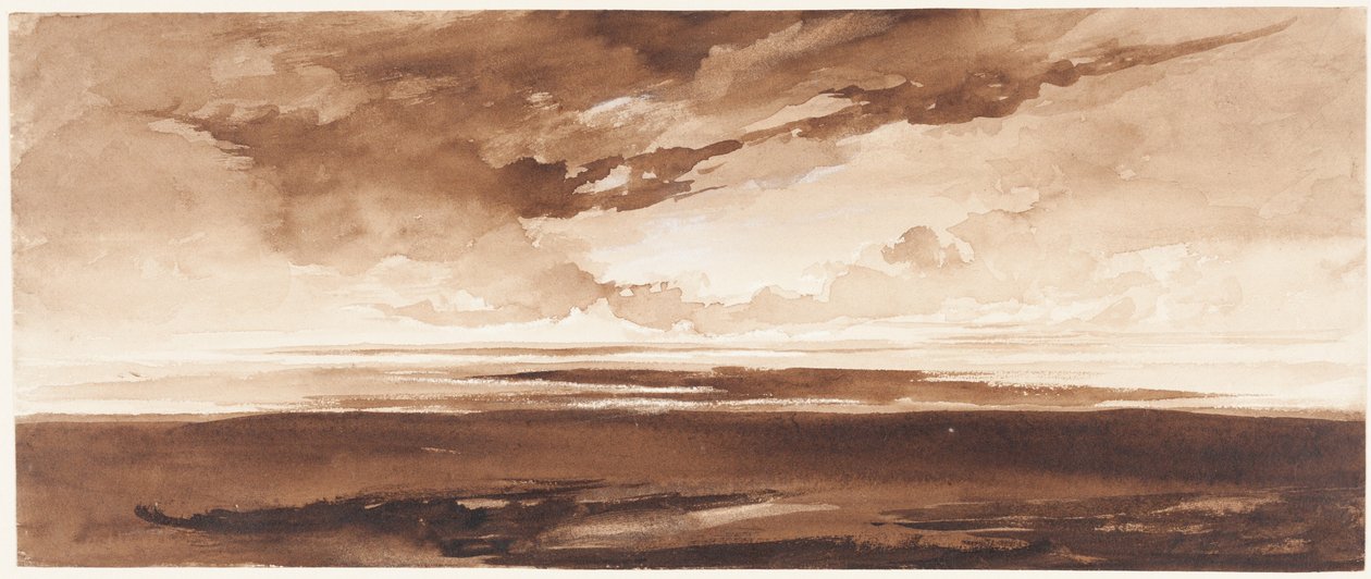 Panorama de la costa al atardecer de Francis Danby