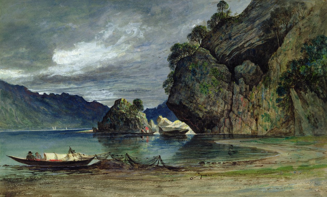 La aproximación de una tormenta en Liensfjord de Francis Danby