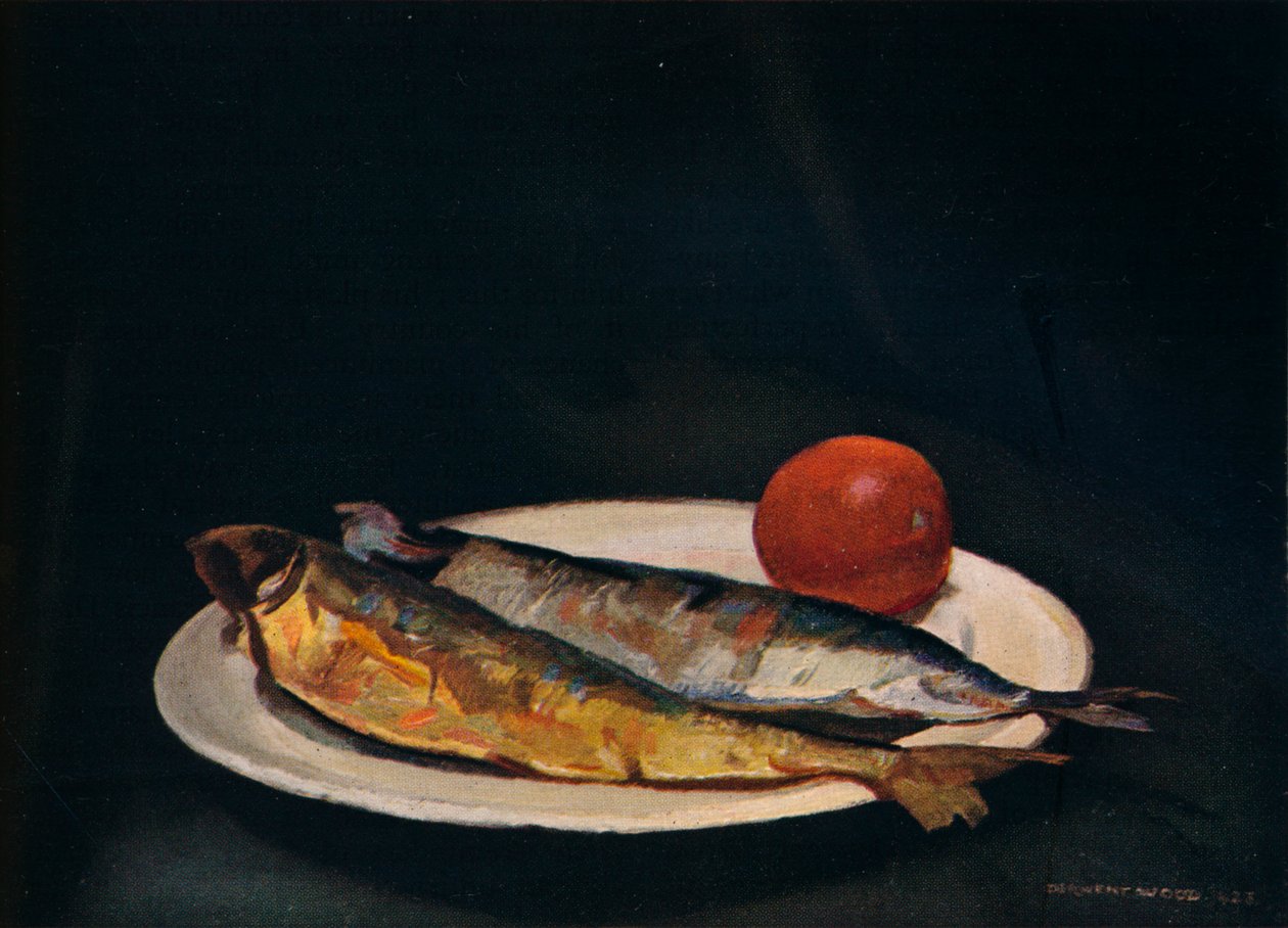 Arenques en un plato de Francis Derwent Wood