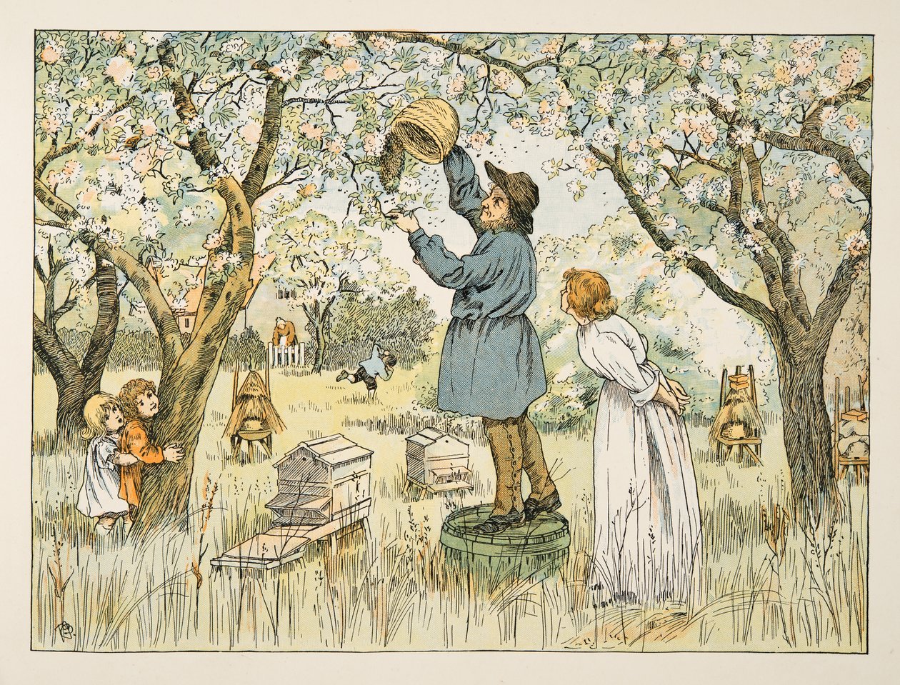 The Bee Farmer, de Four and Twenty Toilers, pub. 1900 (litografía en color) de Francis Donkin Bedford